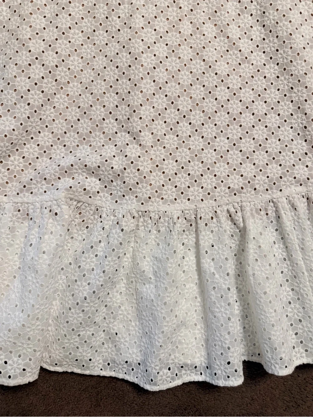 BNWOT Michael Kors Women's White Eyelet V-Neck Midi Dress Never Worn